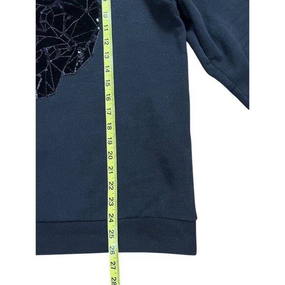 Zara Women Black Sweatshirt Skull Long Sleeves Cotton Size Large - Picture 8 of 8